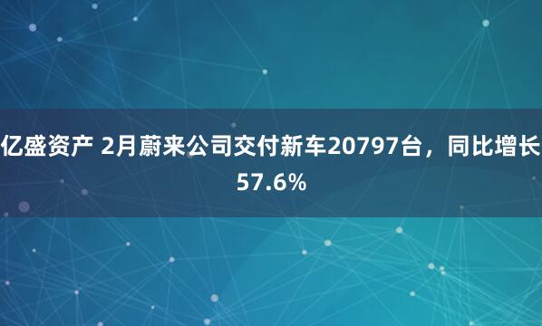 亿盛资产 2月蔚来公司交付新车20797台，同比增长57.6%