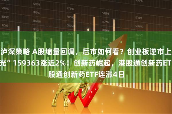 泸深策略 A股缩量回调，后市如何看？创业板逆市上涨，高“光”159363涨近2%！创新药崛起，港股通创新药ETF连涨4日